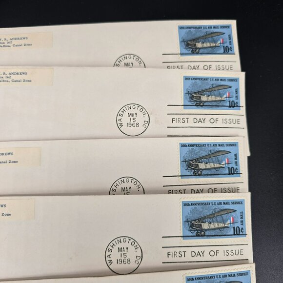 1968 First Day Of Issue Envelopes 50th Anniversary U.S. Air Mail Service LI3006 - Picture 5 of 8